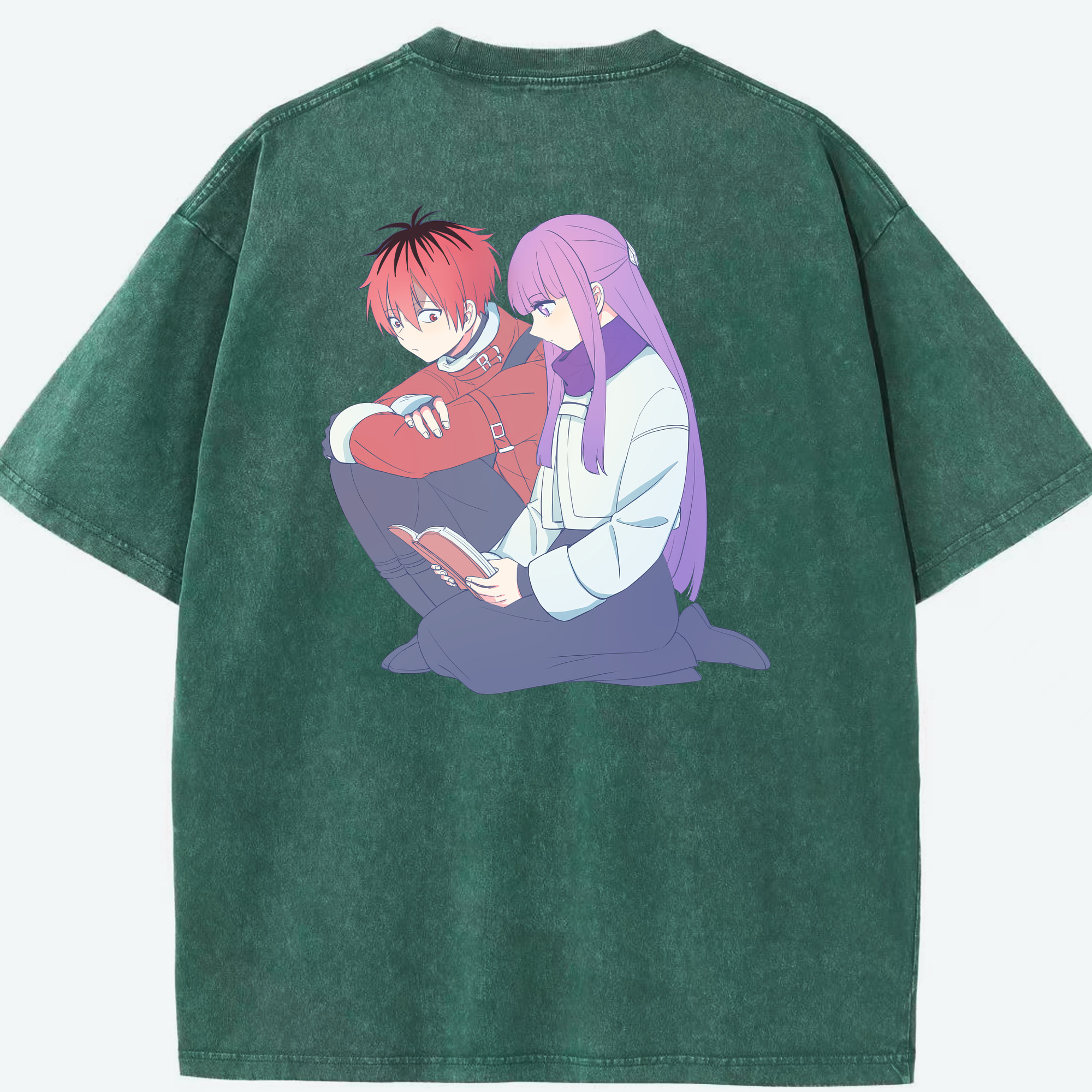 （画像用） 葬送のフリーレン Frieren 綿100% ヴィンテージ風 半袖Tシャツ（背面プリント）